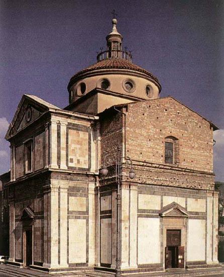 SANGALLO, Giuliano da Exterior of the church begun oil painting picture